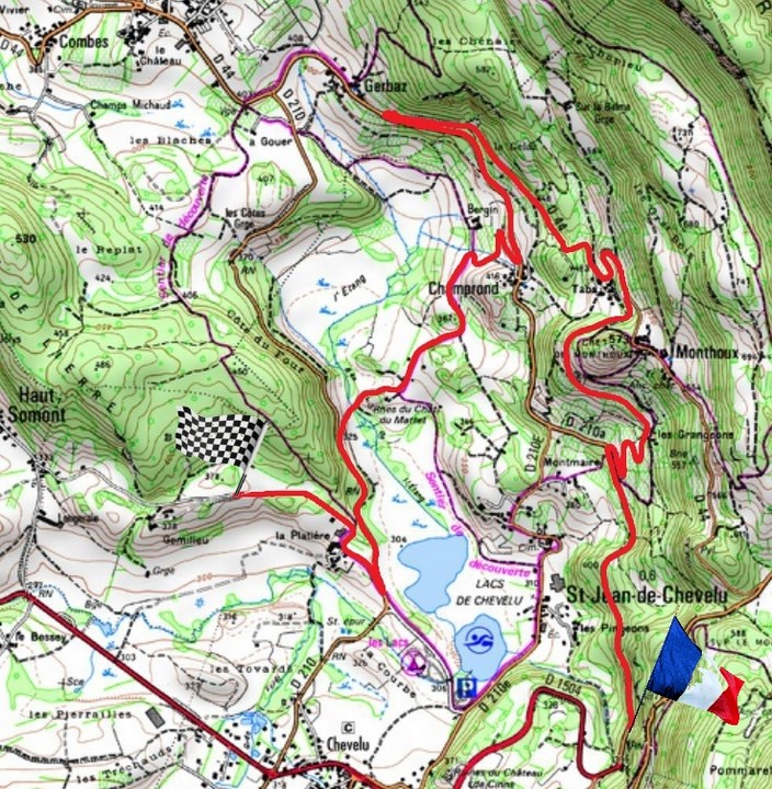 carte les lacs de chevelu