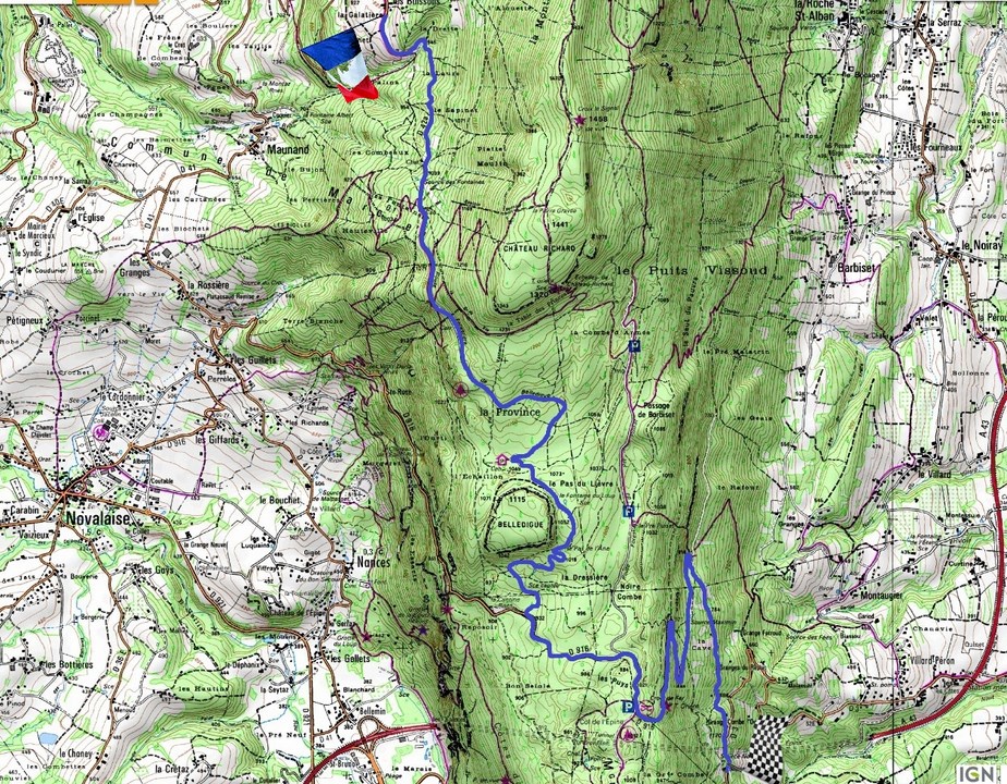 carte massif de l`épine